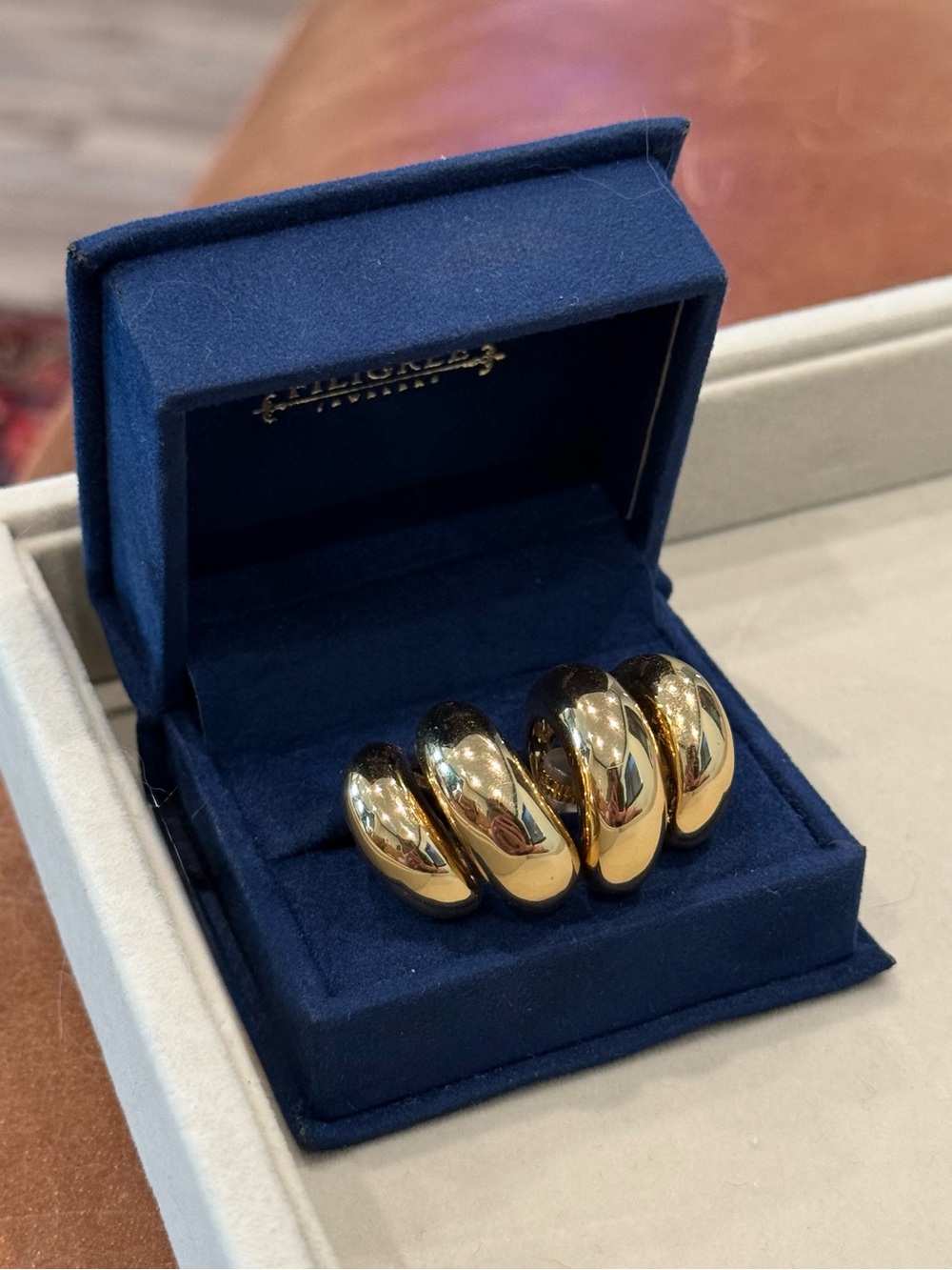 Zara Gold Tone Faux Double Hoop Earrings